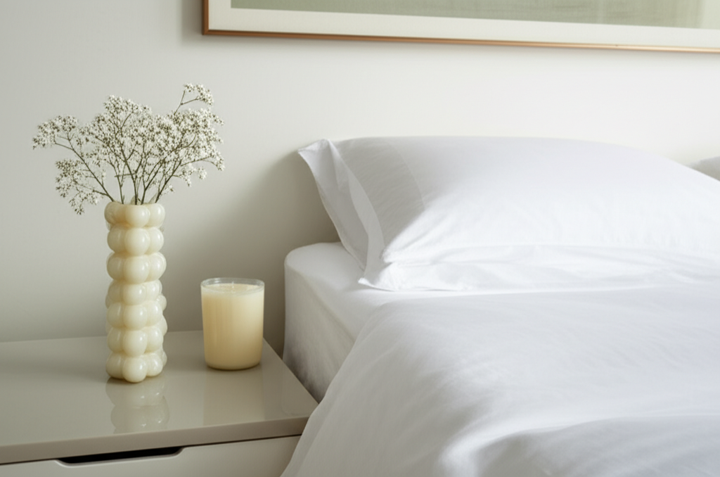 Luxury bedroom with candle