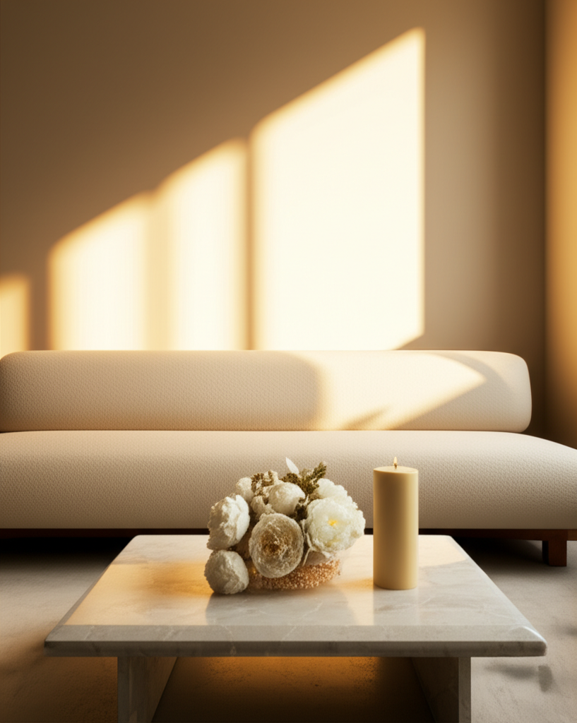 Luxury living room with Nette candle